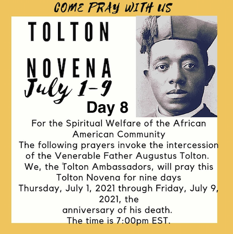 Tolton Novena for the Spiritual Welfare of the Black American Community (July 1-July 9) [124th Anniversary of Tolton’s Death] – Day 8: FOR MORE CATHOLIC EVANGELISTS TO THE BLACK COMMUNITY