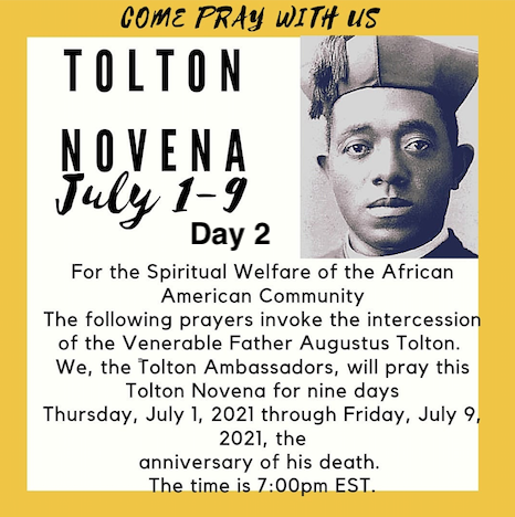 Tolton Novena for the Spiritual Welfare of the Black American Community (July 1-July 9) [124th Anniversary of Tolton’s Death] – Day 2: FOR THE MORAL FORMATION OF THE BLACK COMMUNITY