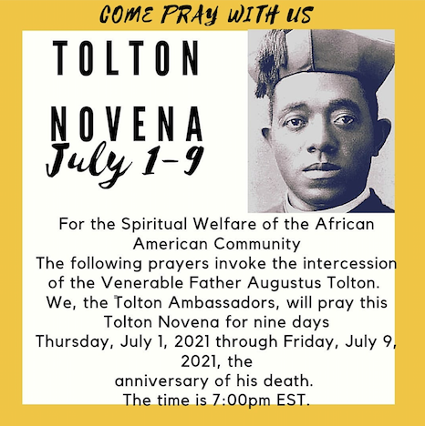 Tolton Novena for the Spiritual Welfare of the Black American Community (July 1-July 9) [124th Anniversary of Tolton’s Death] Begins Today! – Day 1