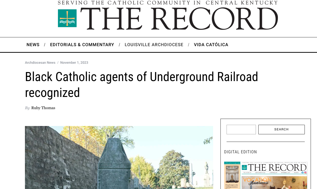 Black Catholic History Month: “Black Catholic agents of Underground ...